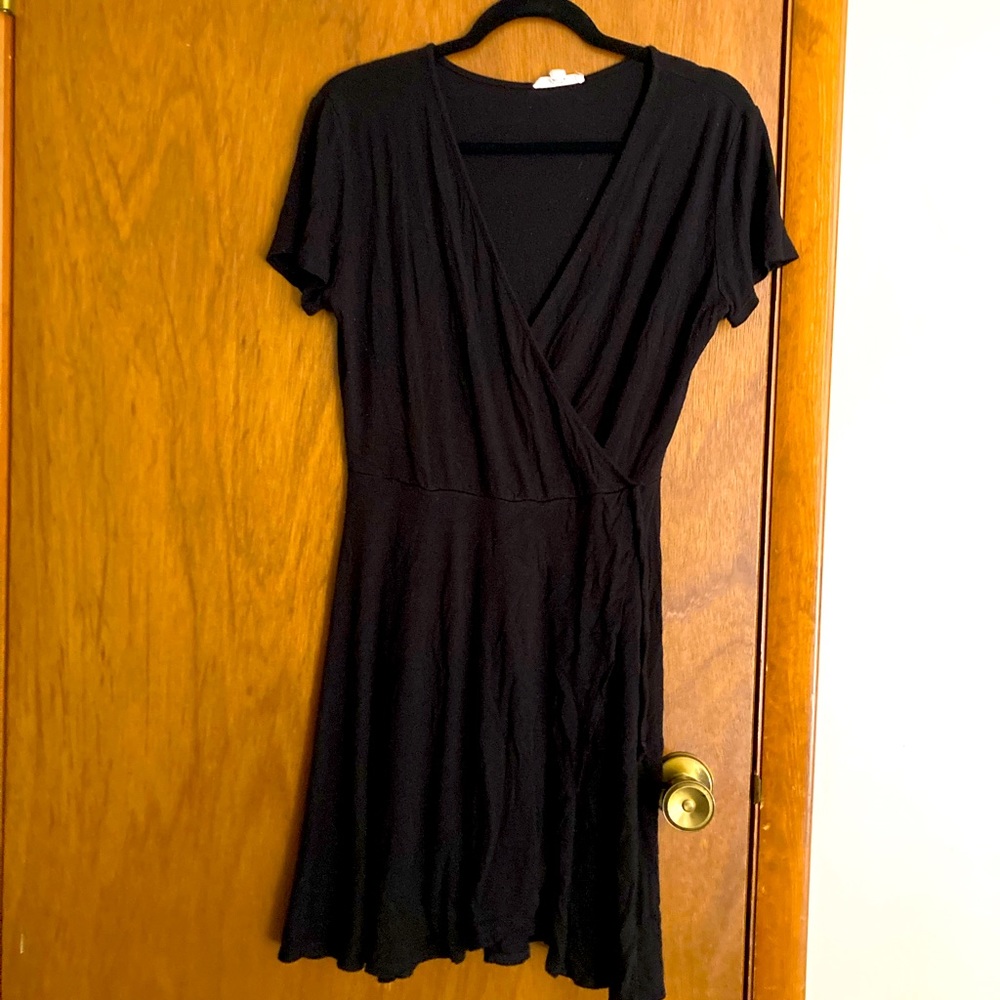 Black faux wrap dress
